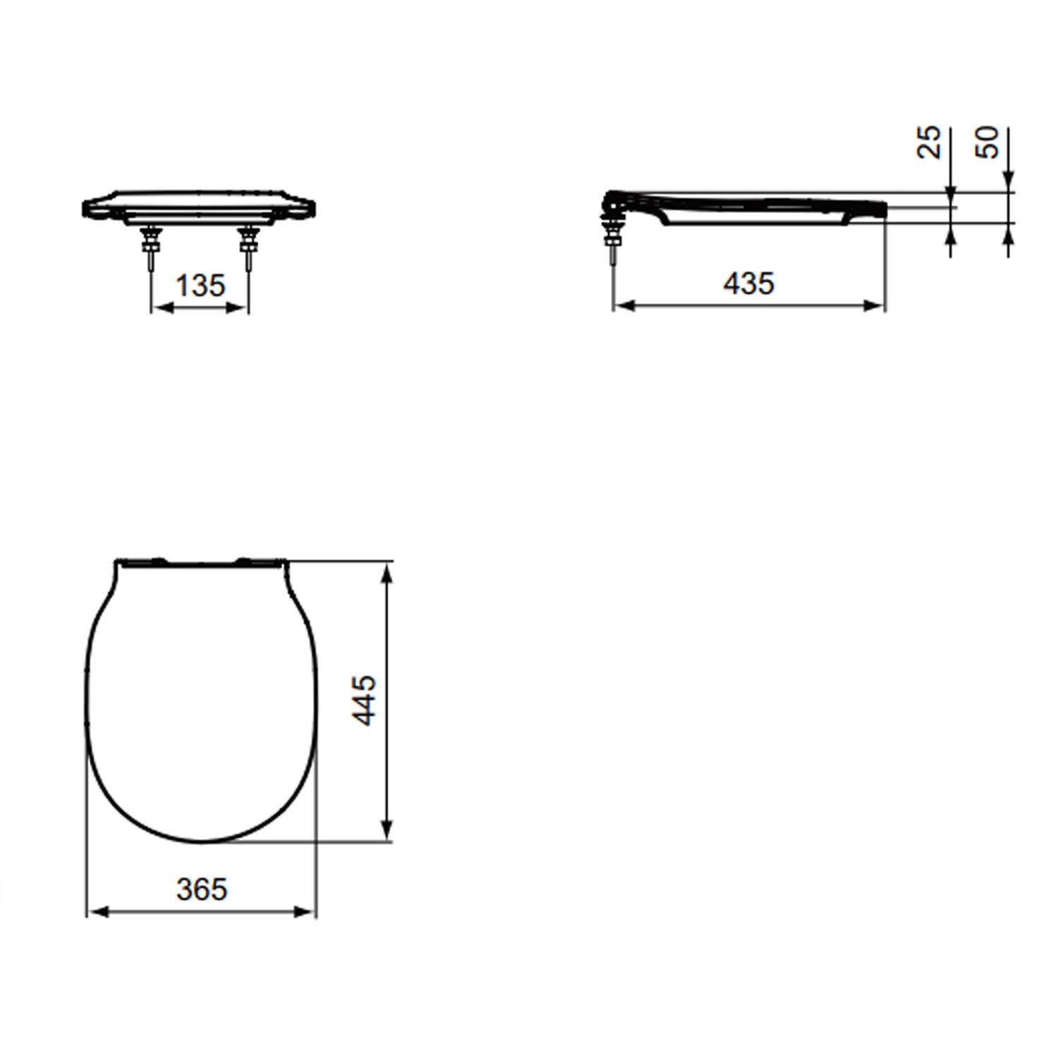 Sedile in termoindurente Slim Ideal Standard Connect AIR chiusura tradizionale