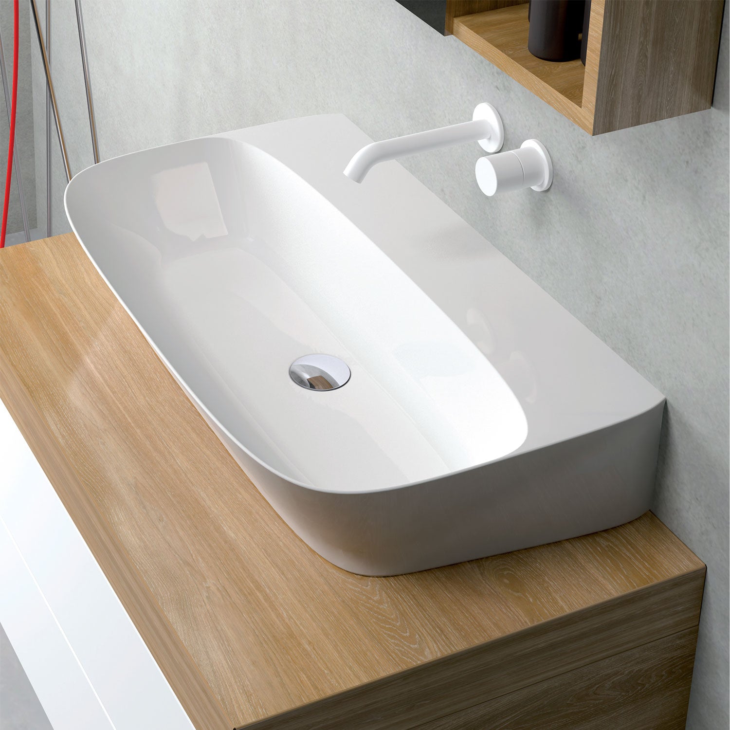 Lavabo sospeso o da appoggio cm 90 Ceramica Azzurra Prua