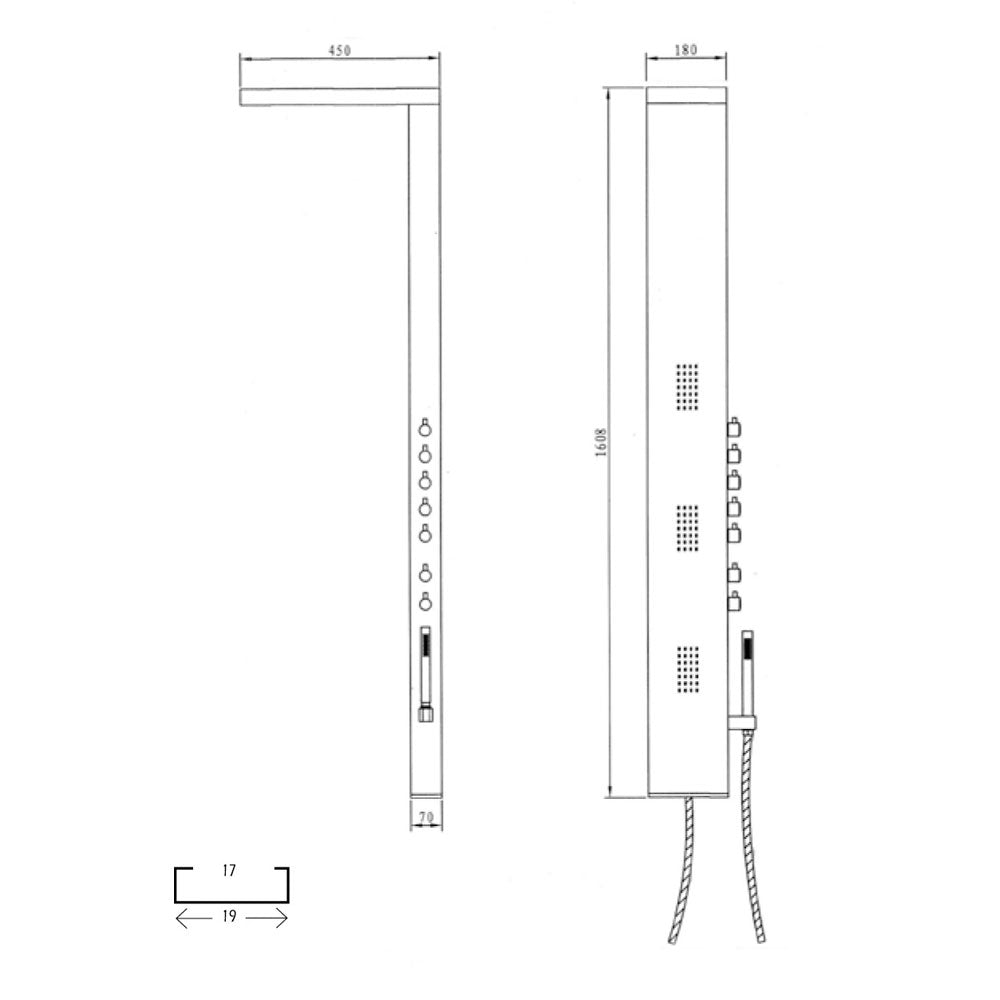 Colonna doccia con soffione incorporato 'Niagara' by GME - Cromata