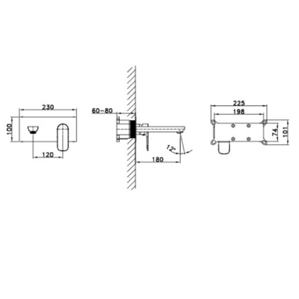 Miscelatore lavabo da incasso della serie Cassio in ottone by GME - Cromato