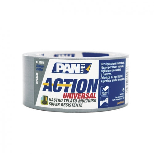 Action universal  nero. Nastro telato multiuso, super resistente, ideale per riparazioni immediate. 50x10 mmxmt