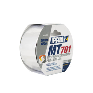 MT 701 Nastro in polipropilene 50x50 mmxmt. Nastro metallizzato per l'edilizia.