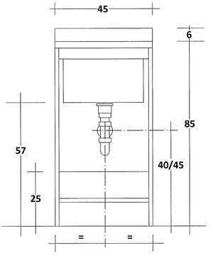 Mobile Lavatoio 45x50x85cm Anta Asse in Termoplastico Montegrappa Marella Bianco Destra