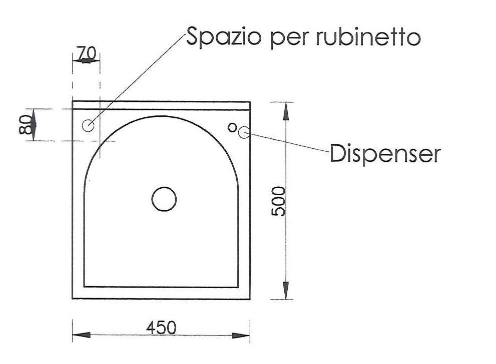 Mobile Lavatoio 45x50x85cm Anta Asse in Termoplastico Montegrappa Marella Bianco Destra