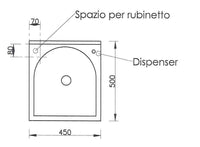 Mobile Lavatoio 45x50x85cm Anta Asse in Termoplastico Montegrappa Marella Bianco Destra