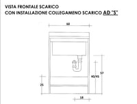 Mobile Lavatoio 60x60x85cm 2 Ante Asse in Termoplastico Montegrappa Marella Bianco con Cesto