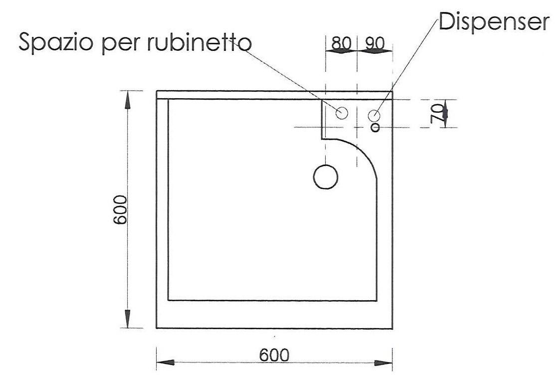 Mobile Lavatoio 60x60x85cm 2 Ante Asse in Termoplastico Montegrappa Marella Bianco con Cesto