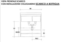 Mobile Lavatoio 80x60x85cm 2 Ante 2 Vasche Asse in Legno Montegrappa Marella Bianco