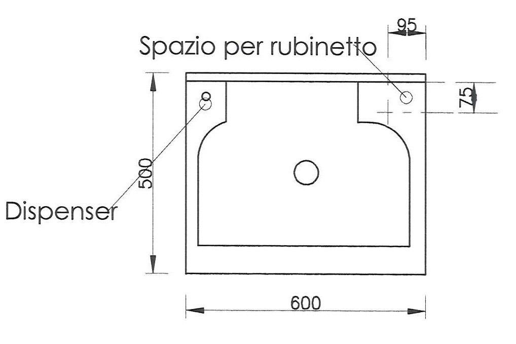 Mobile Lavatoio 60x50x85cm 2 Ante Asse in Legno Montegrappa Marella Bianco con Cesto