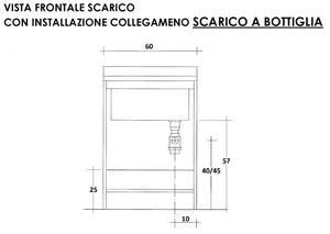 Mobile Lavatoio 60x60x85cm 2 Ante Asse in Termoplastico Montegrappa Edilla Bianco con Cesto