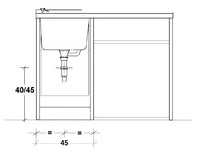 Lavatoio e Coprilavatrice 109x60x89cm Asse in Legno Montegrappa Edilla Bianco Sinistro con Cesto