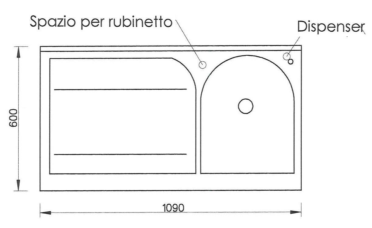 Lavatoio e Coprilavatrice 109x60x89cm Asse in Legno Montegrappa Edilla Bianco Destro con Cesto