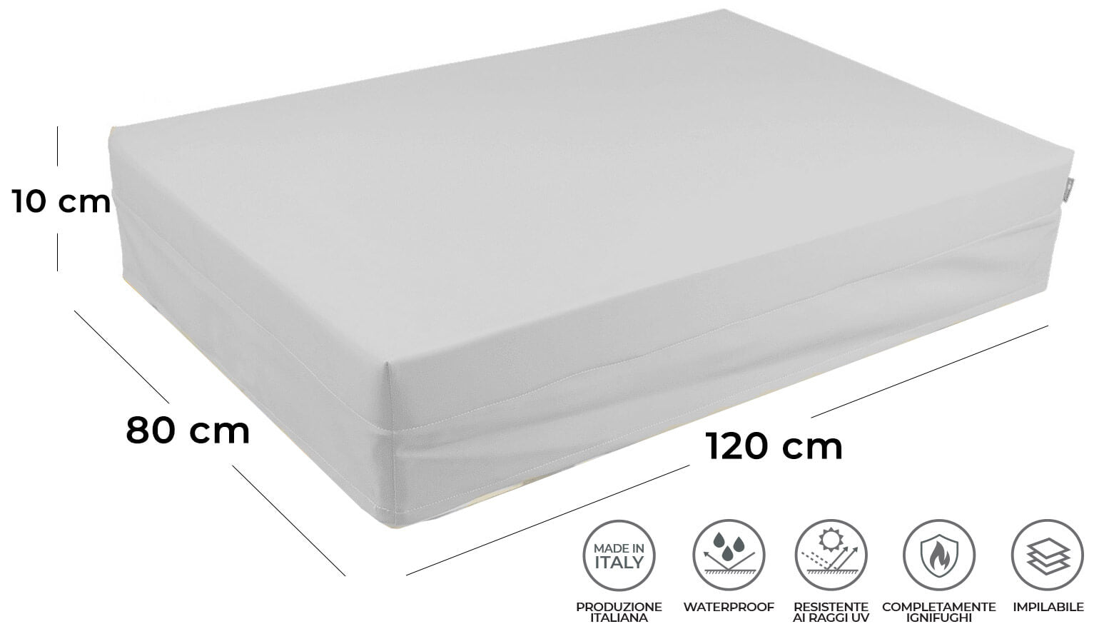 Cuscino per Pallet 120x80 cm in Similpelle Pomodone Turchese