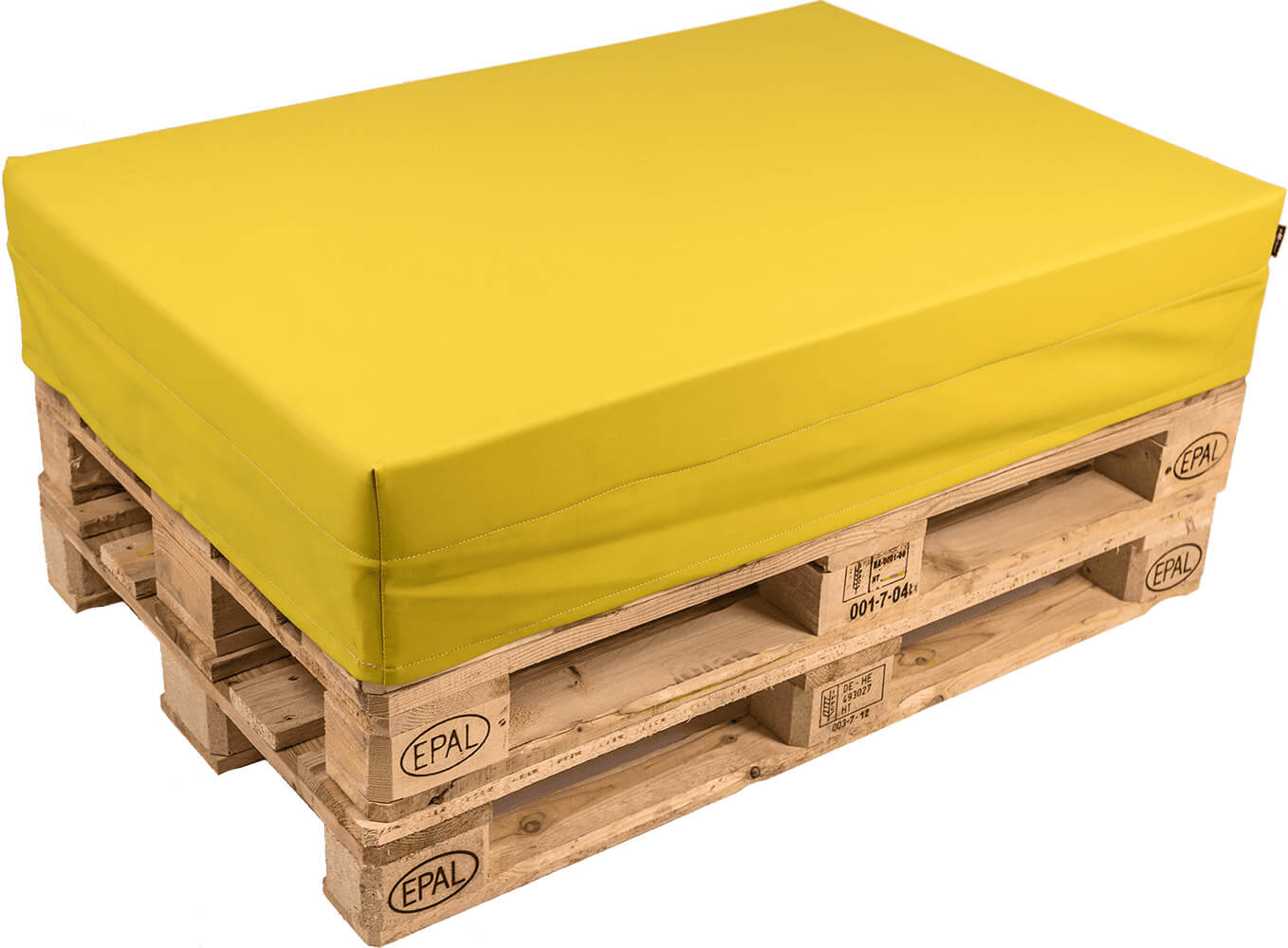 Cuscino per Pallet 120x80 cm in Similpelle Pomodone Giallo