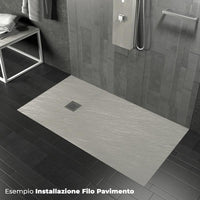 Piatto Doccia in Pietra 80x90 cm Pedrinelli Ardesia Stone Side Cemento