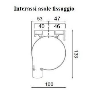 Coppia staffe di ancoraggio tenda da sole 3000 con cassonetto attacco a soffitto - Colore nero 9005