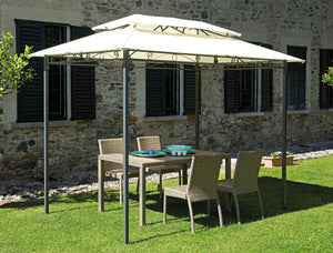 Gazebo da Giardino in Ferro 3x2m Vorghini Ecrù