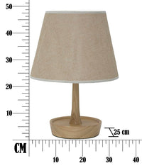 Lampada da Tavolo con Svuotatasche in Legno Ø25x49 cm Legno Tessuto e Ferro