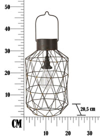 Lanterna Oxy Ø20,5x35 cm in Ferro e Vetro Nero