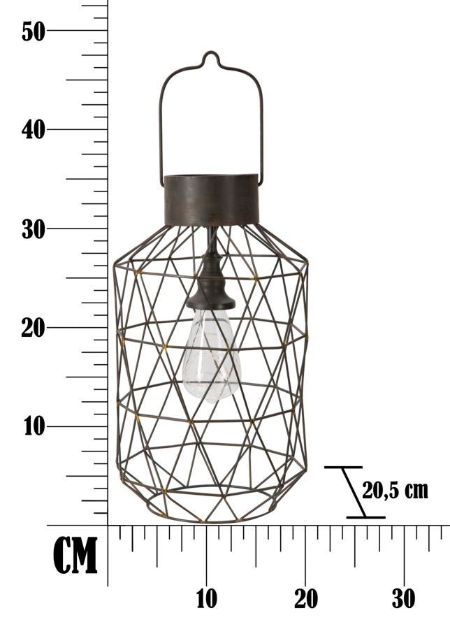 Lanterna Oxy Ø20,5x35 cm in Ferro e Vetro Nero