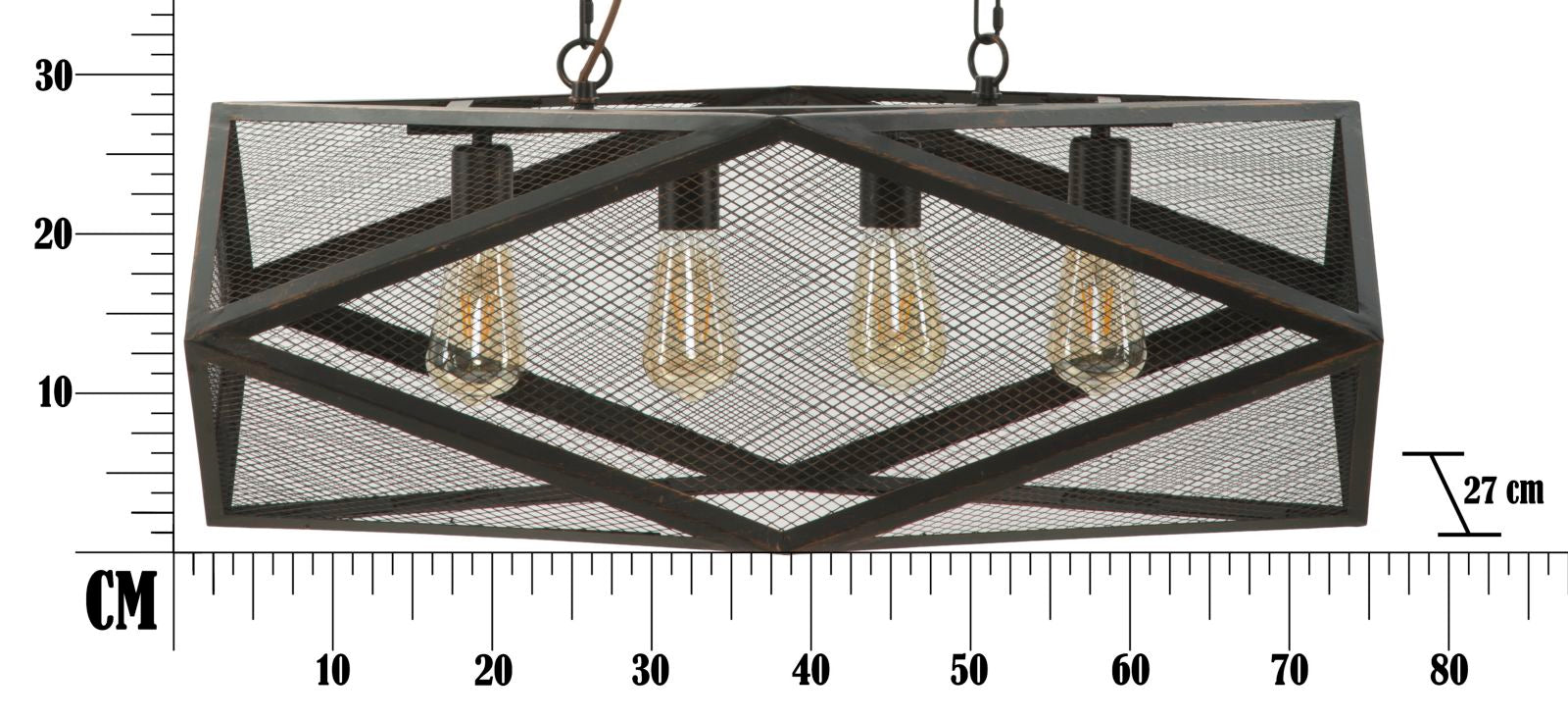 Lampadario Cage 75x27x28 cm in Ferro