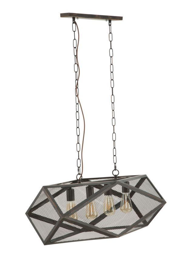 Lampadario Cage 75x27x28 cm in Ferro