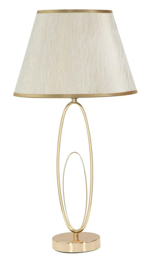 Lampada da Tavolo Glam Flush Ø30x58 cm in Ferro e Poliestere Oro e Crema