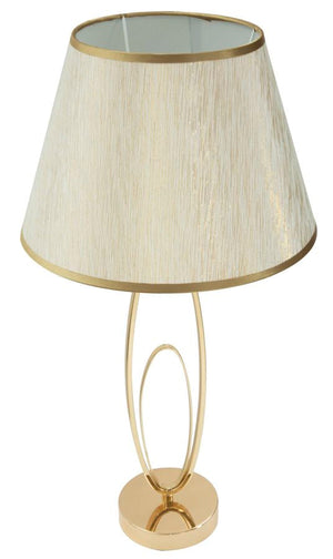 Lampada da Tavolo Glam Flush Ø30x58 cm in Ferro e Poliestere Oro e Crema