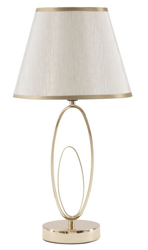 Lampada da Tavolo Glam Flush Ø24x47 cm in Ferro e Poliestere Oro e Crema