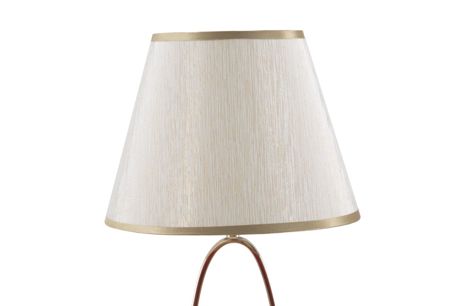 Lampada da Tavolo Glam Flush Ø24x47 cm in Ferro e Poliestere Oro e Crema