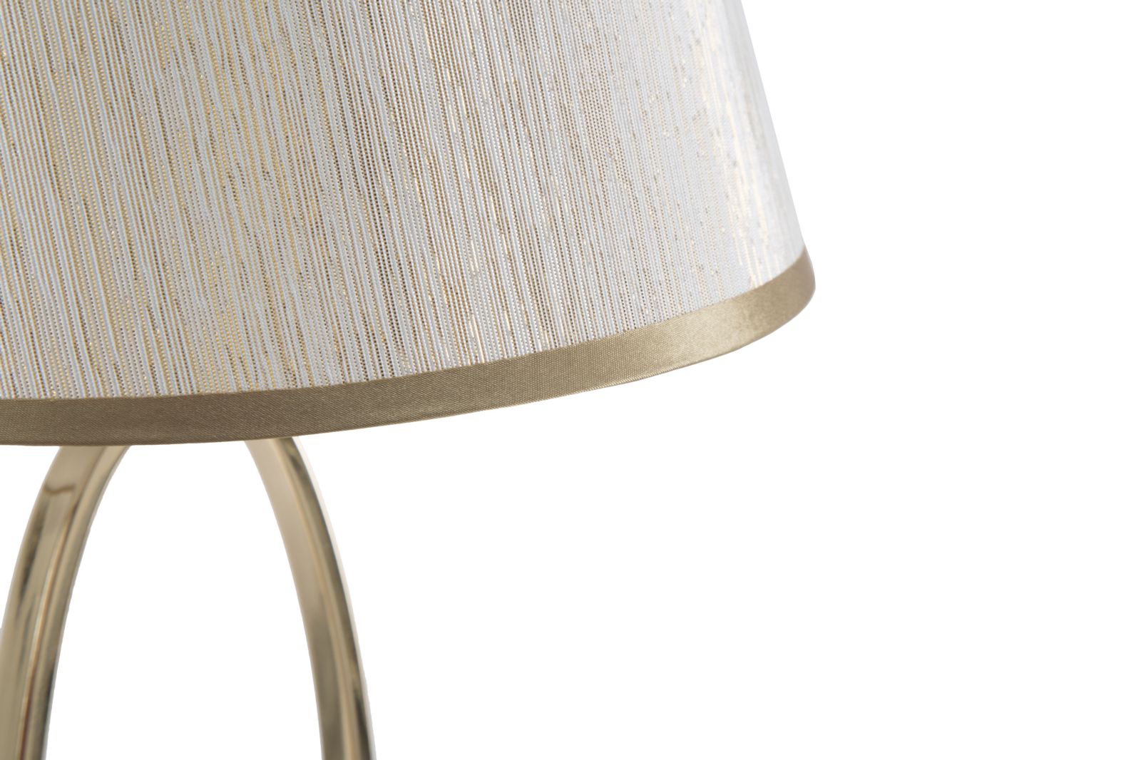 Lampada da Tavolo Glam Flush Ø24x47 cm in Ferro e Poliestere Oro e Crema