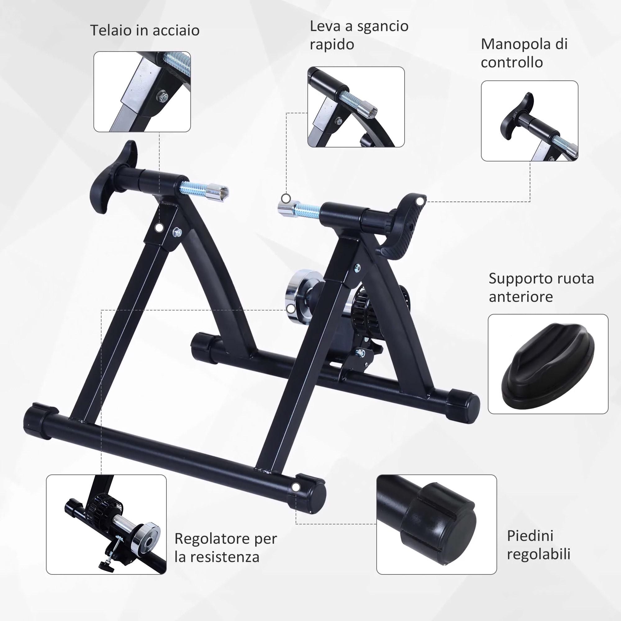 Rullo Pieghevole per Bicicletta Allenamento in Casa Nero 54.5x47.2x39.1 cm