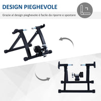 Rullo Pieghevole per Bicicletta Allenamento in Casa Nero 54.5x47.2x39.1 cm