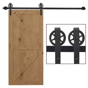 Binario per Porte Scorrevoli con Kit di Accessori in Acciaio Nero 100 cm sm 180mm