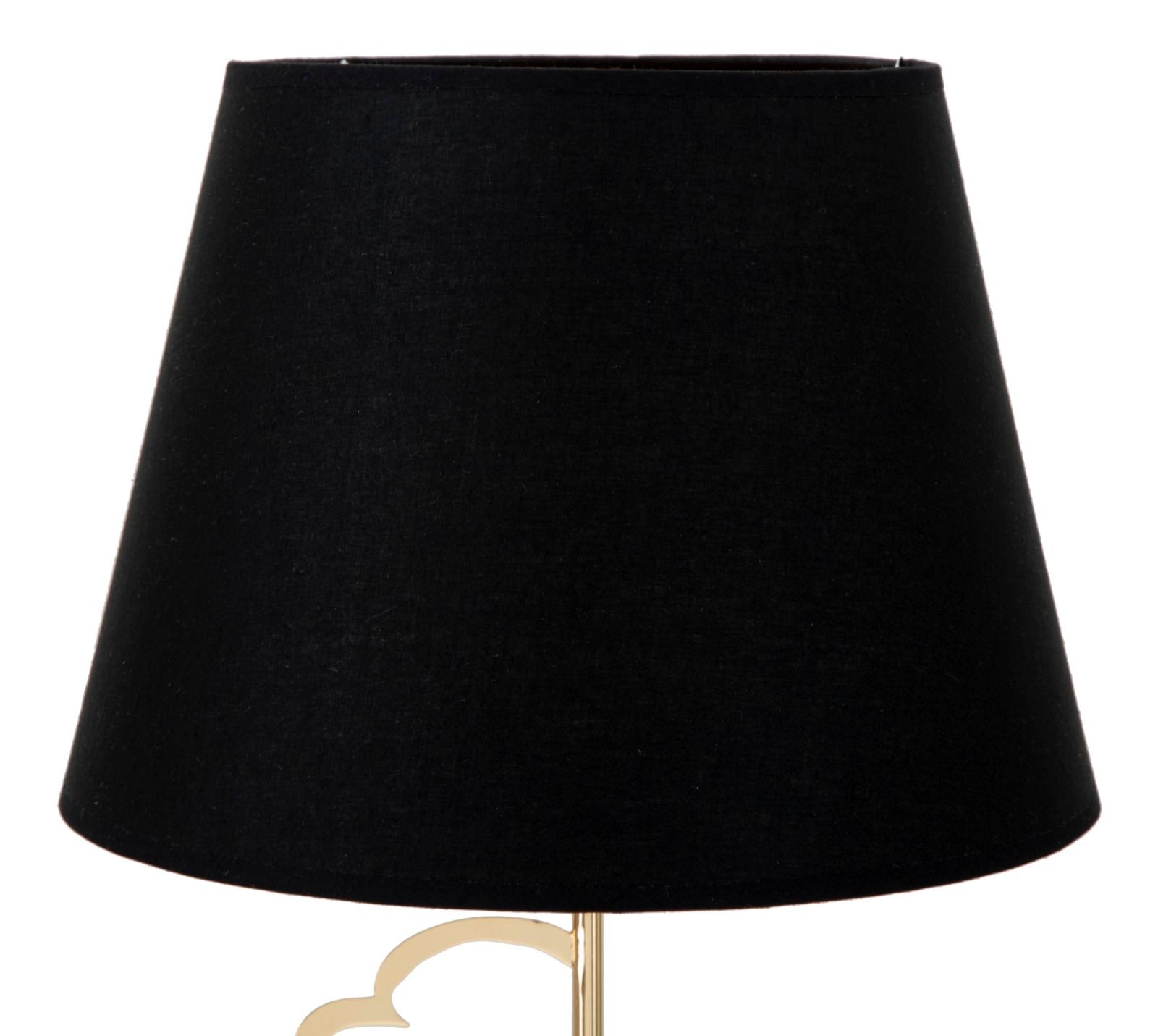 Lampada da Tavolo Glam Harts Ø30x54,5 cm in Ferro e Tessuto Nero e Oro