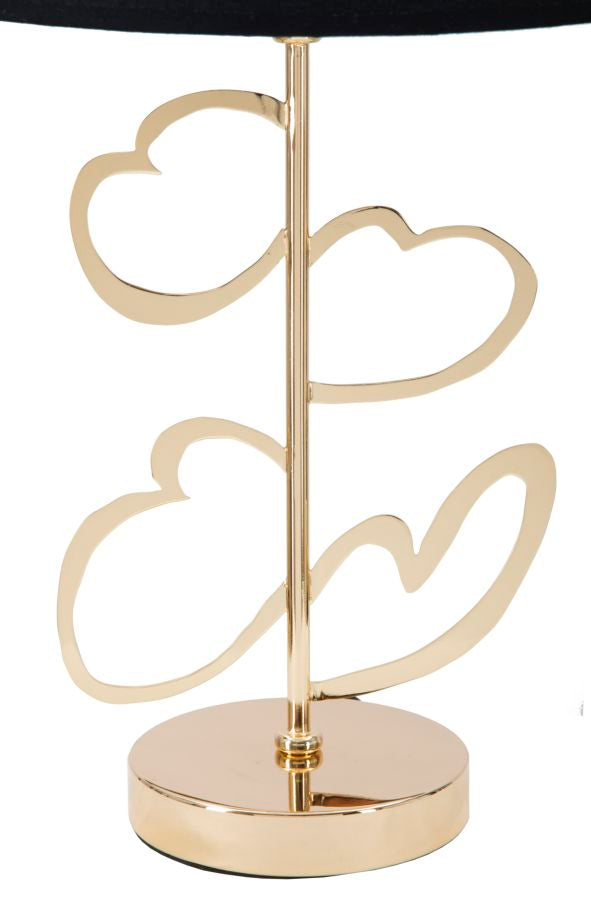 Lampada da Tavolo Glam Harts Ø30x54,5 cm in Ferro e Tessuto Nero e Oro