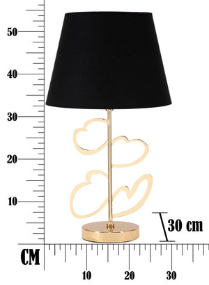 Lampada da Tavolo Glam Harts Ø30x54,5 cm in Ferro e Tessuto Nero e Oro