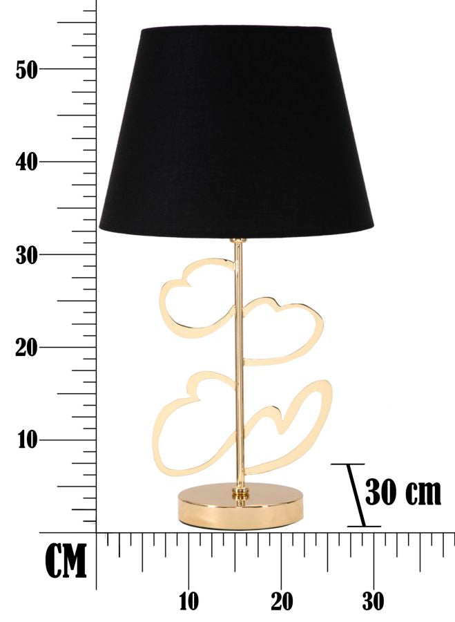 Lampada da Tavolo Glam Harts Ø30x54,5 cm in Ferro e Tessuto Nero e Oro