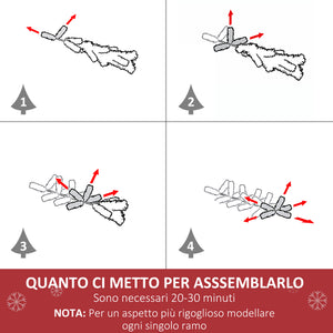 Albero di Natale Artificiale 150 cm Foltissimo in Fibra Ottica con Supporto