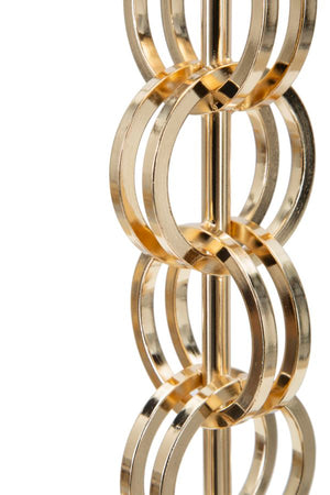 Lampada da Tavolo Glam Rings Ø25x54,5 cm in Ferro e Tessuto Nero e Oro