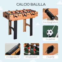 Tavolo Multi Gioco 4 in 1 Calcio Balilla Hockey Ping Pong e Biliardo in Legno MDF 87x43x73 cm