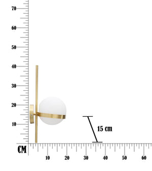 Lampada da Muro Glamy Circle 15x20x40 cm in Ferro e Vetro Oro e Bianco