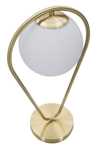 Lampada da Tavolo Glamy Drop 25x18x50 cm in Ferro e Vetro Oro e Bianco