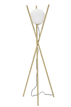 Lampada da Terra Glamy x Ø55x155 cm in Ferro e Vetro Oro e Bianco