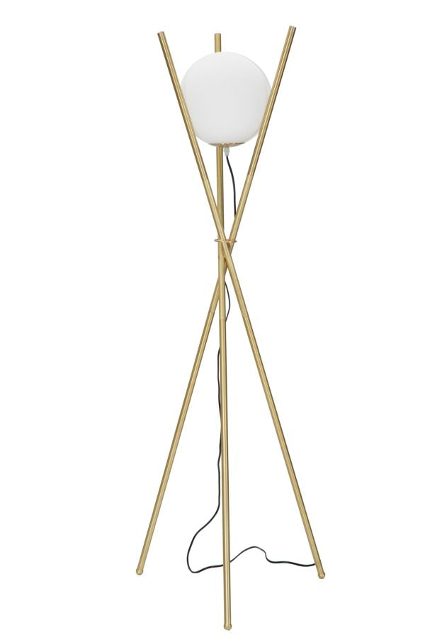 Lampada da Terra Glamy x Ø55x155 cm in Ferro e Vetro Oro e Bianco