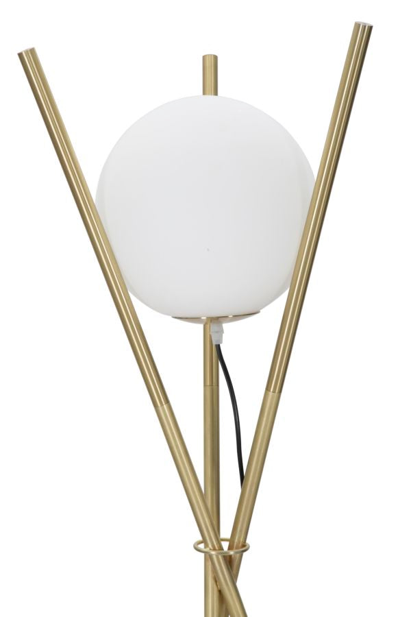 Lampada da Terra Glamy x Ø55x155 cm in Ferro e Vetro Oro e Bianco