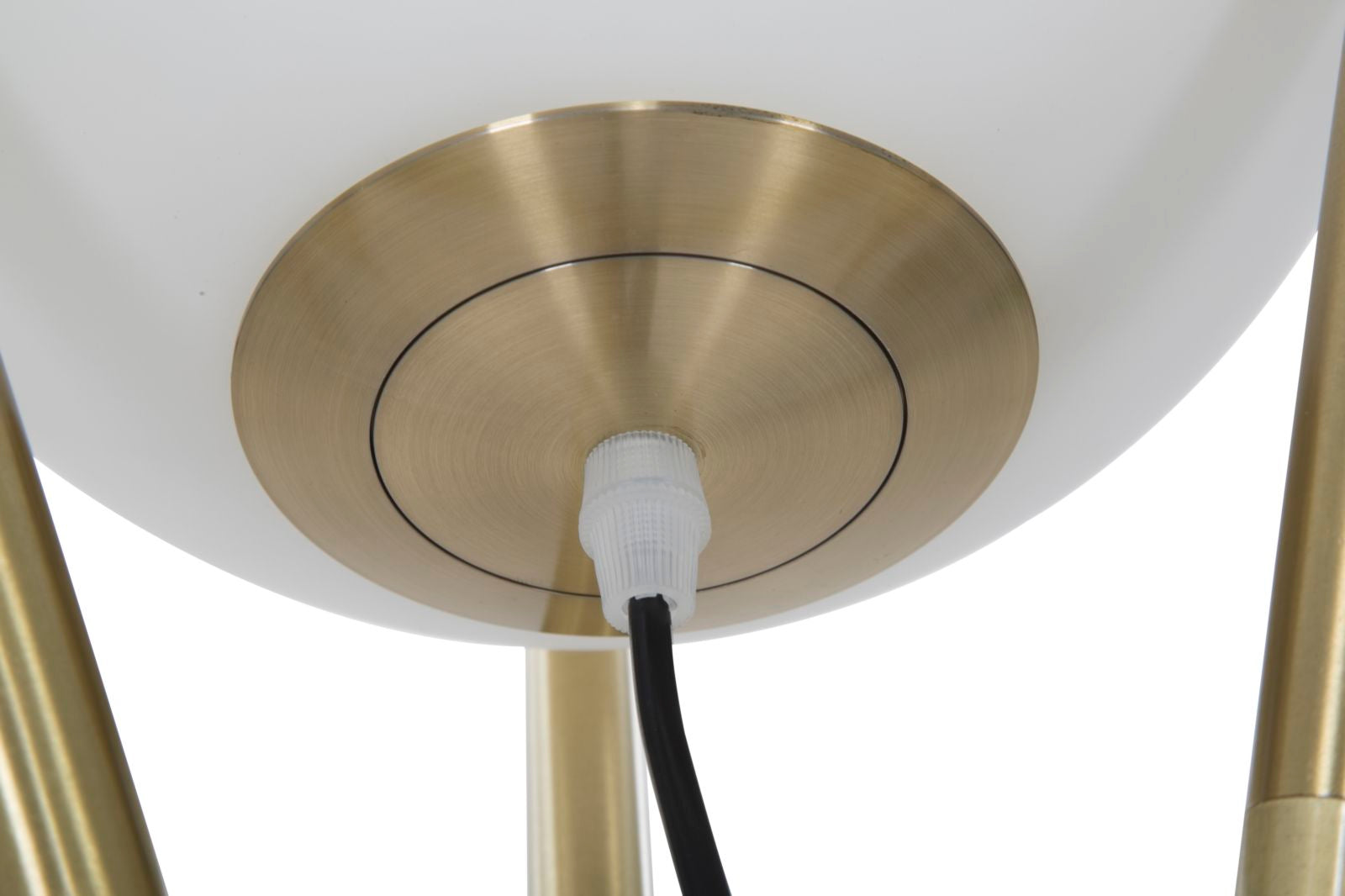 Lampada da Terra Glamy x Ø55x155 cm in Ferro e Vetro Oro e Bianco