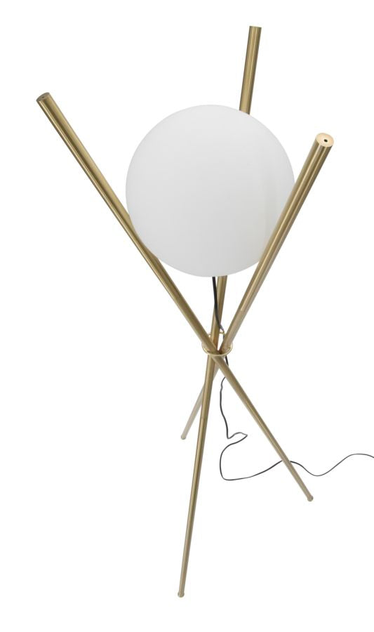 Lampada da Terra Glamy x Ø55x155 cm in Ferro e Vetro Oro e Bianco