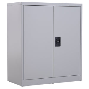 Armadietto Portadocumenti con Chiusura di Sicurezza in Acciaio Grigio 80x40x92.5 cm