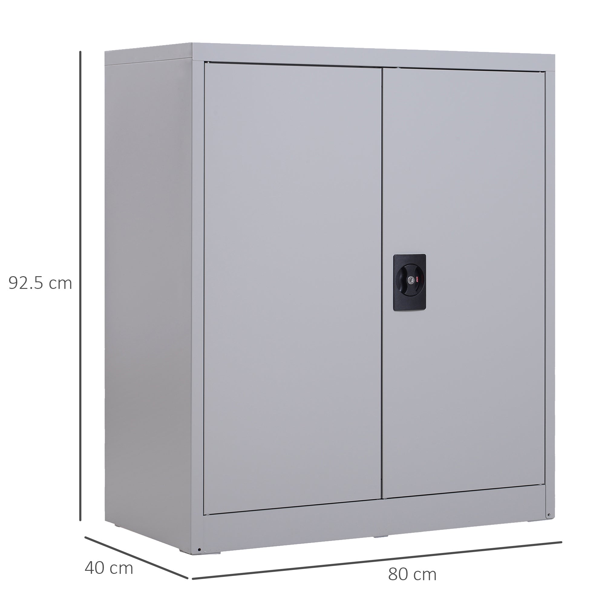 Armadietto Portadocumenti con Chiusura di Sicurezza in Acciaio Grigio 80x40x92.5 cm